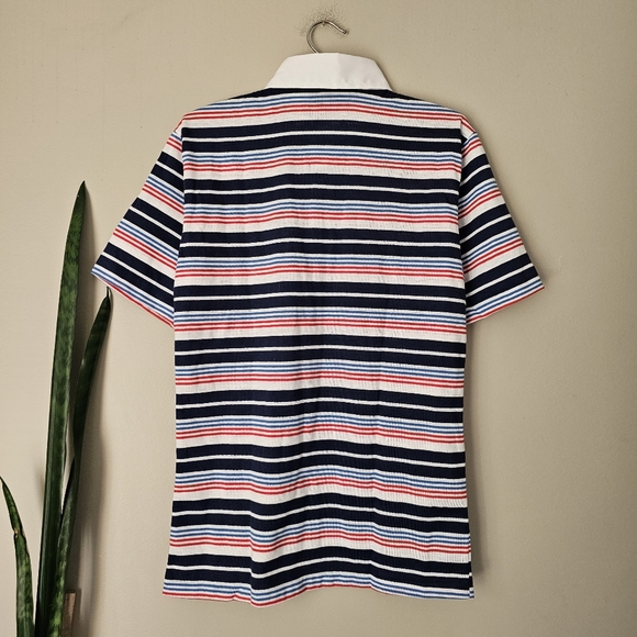 VINTAGE | BNWT | Dale's Red, White & BLue Striped Collared Polo Shirt - Picture 5 of 5